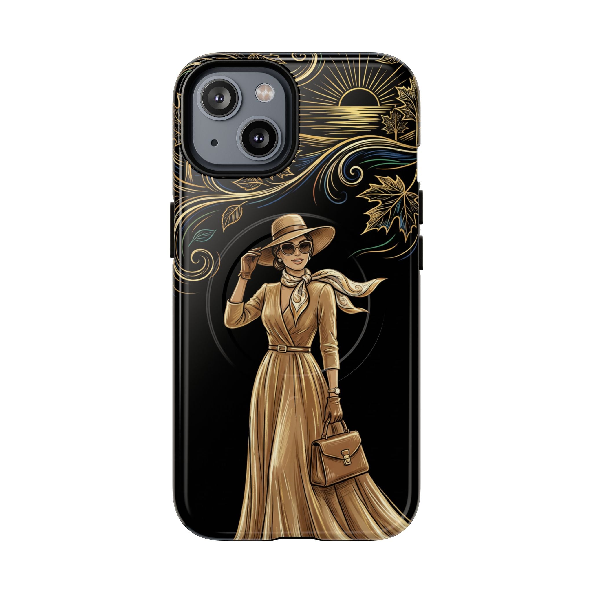 Vintage Autumn Lady MagSafe iPhone Case