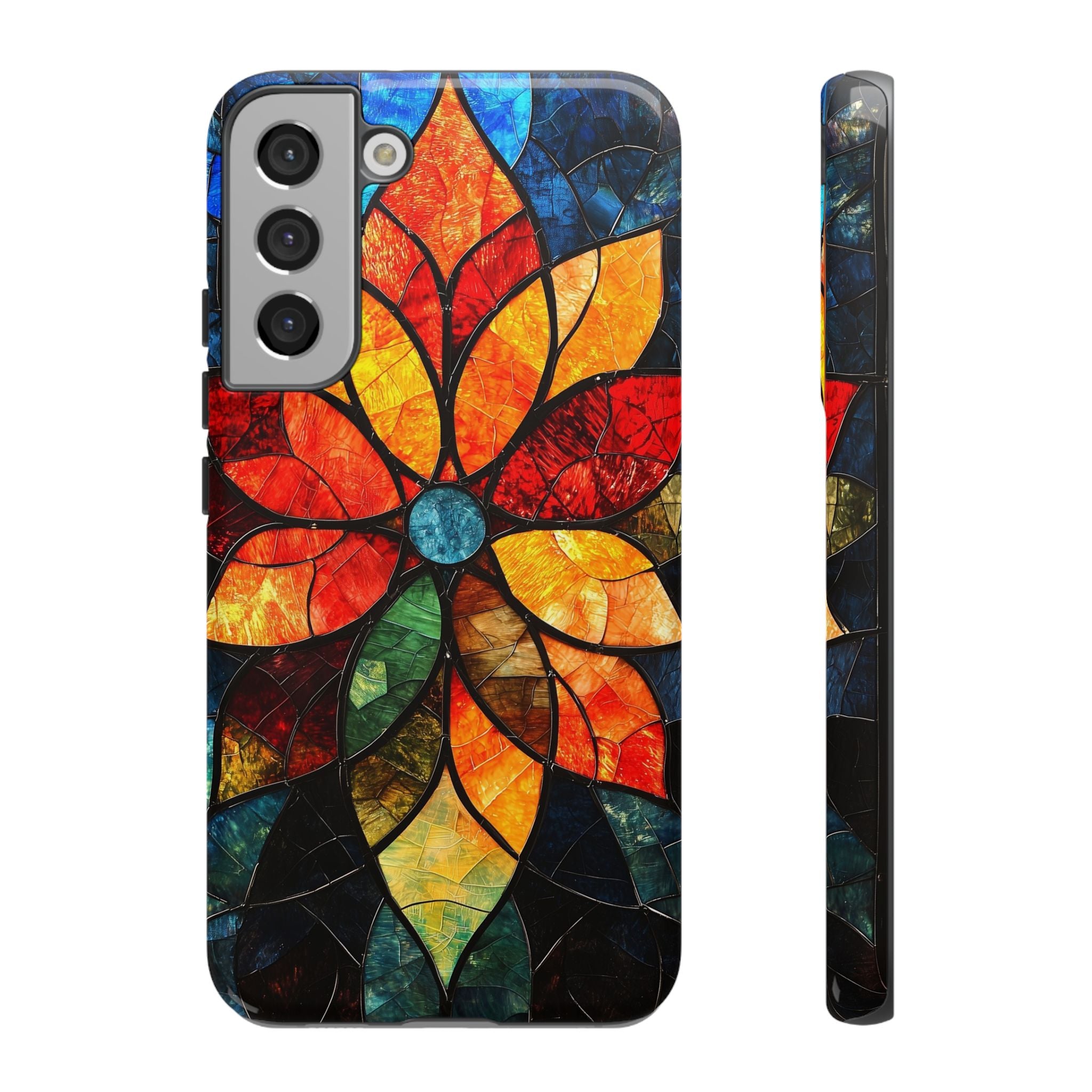 Stained Glass Flower Samsung Galaxy Case — Colourful Mosaic Protective Cover