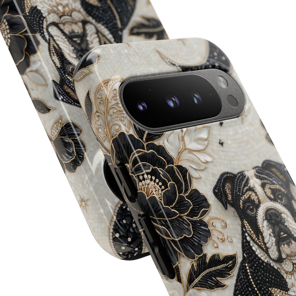 Bulldog Floral Google Pixel Phone Case — Moon & Peony Protective Case
