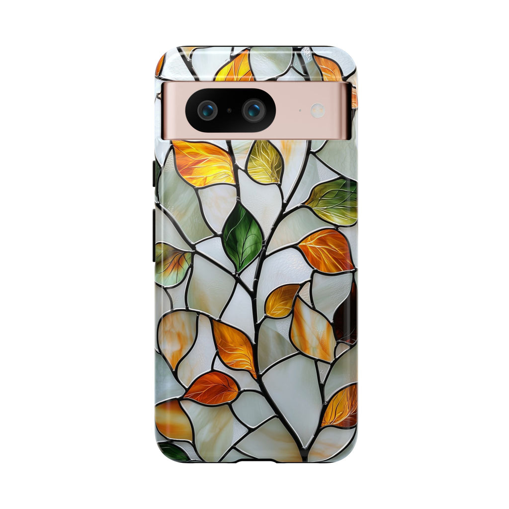 Stained Glass Autumn Leaves Mosaic Google Pixel Case
