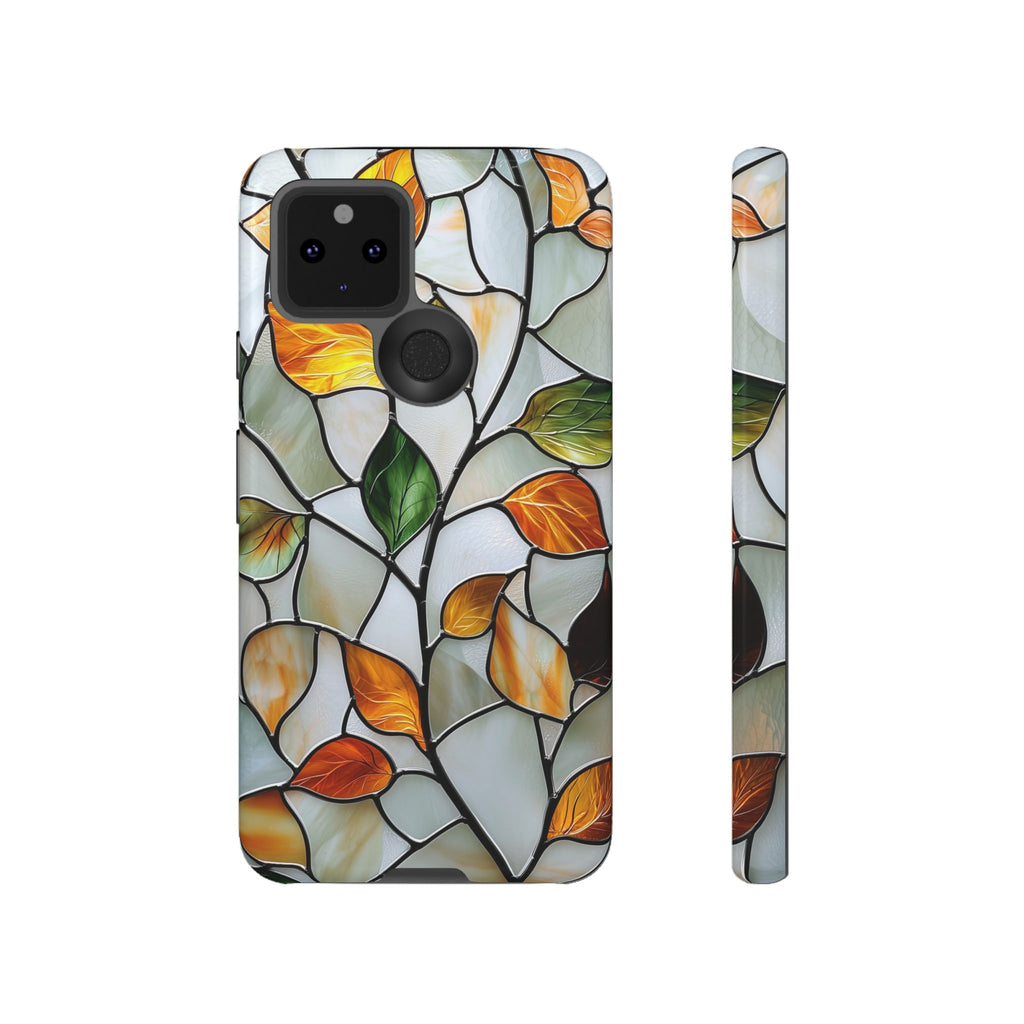 Stained Glass Autumn Leaves Mosaic Google Pixel Case