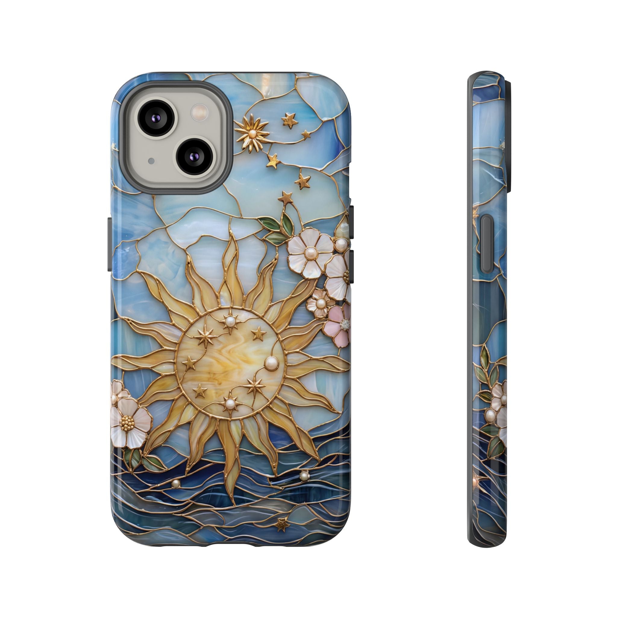 Stained Glass Floral Sun & Sea Tough iPhone Case