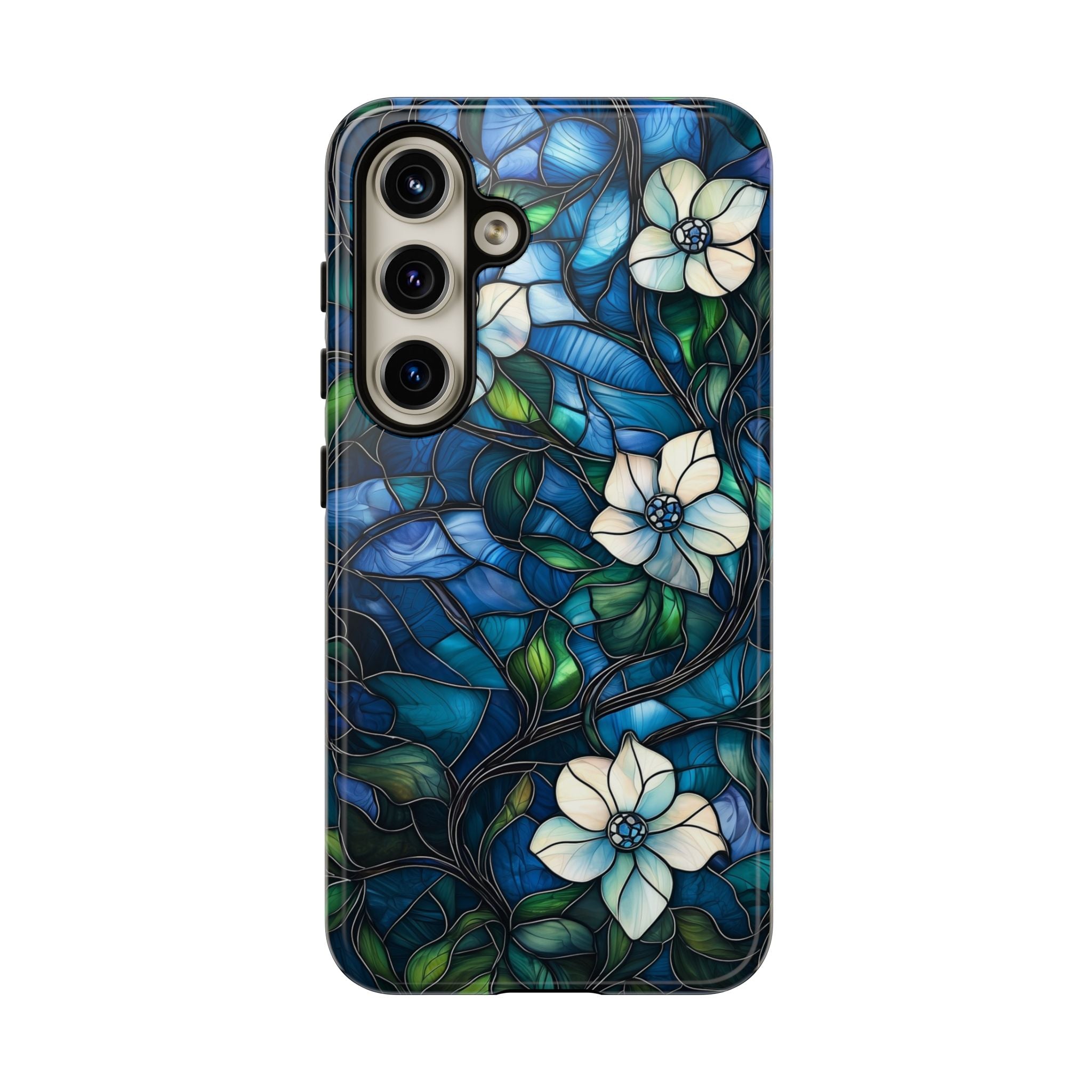Floral Stained Glass Samsung Galaxy Case – Blue Garden