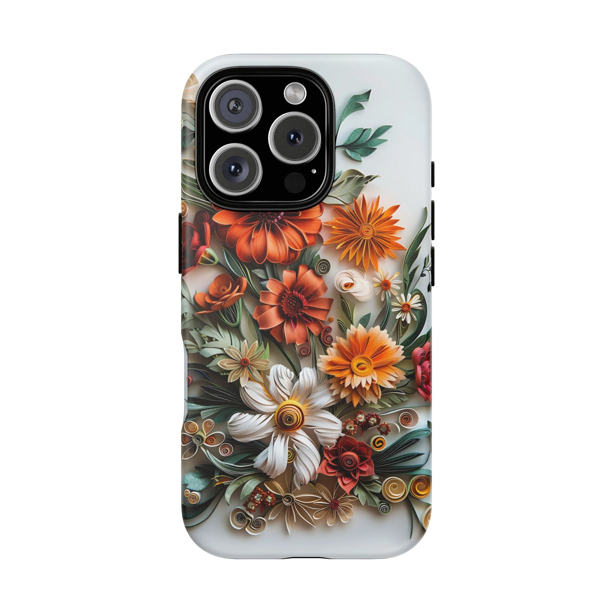 Floral Quilling Tough iPhone Case — Orange Daisy
