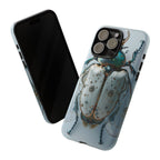 Steampunk White Beetle Protective Tough iPhone Case