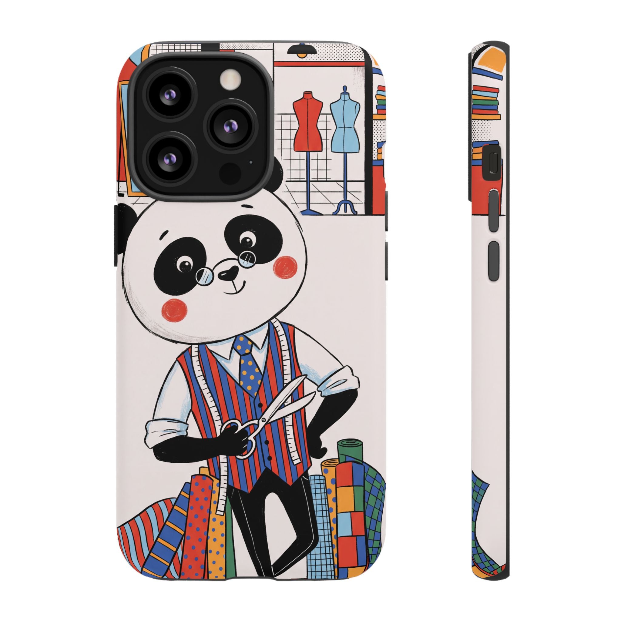 Panda Tailor iPhone Case | Cute Seamstress Cartoon