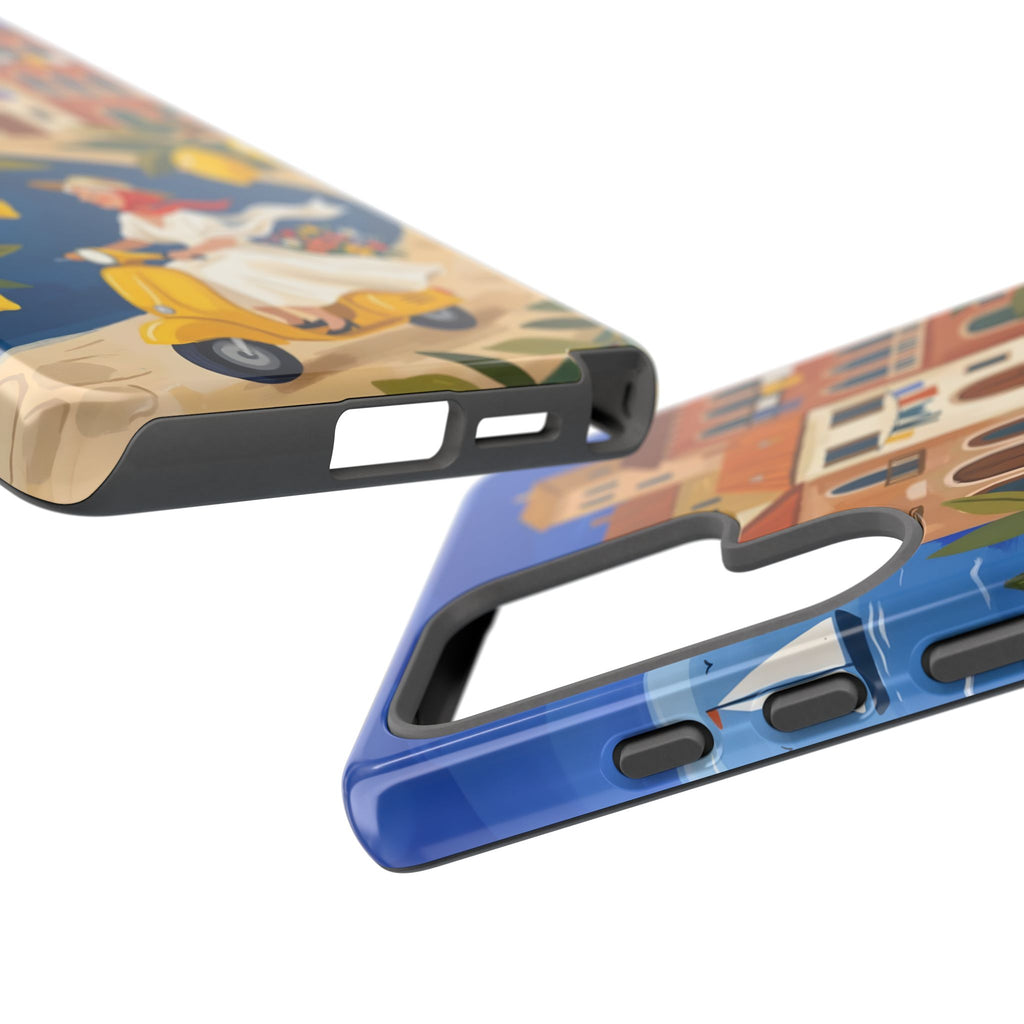 Lemon Coast Scooter Samsung Galaxy Phone Case | Mediterranean Vespa Travel Designn