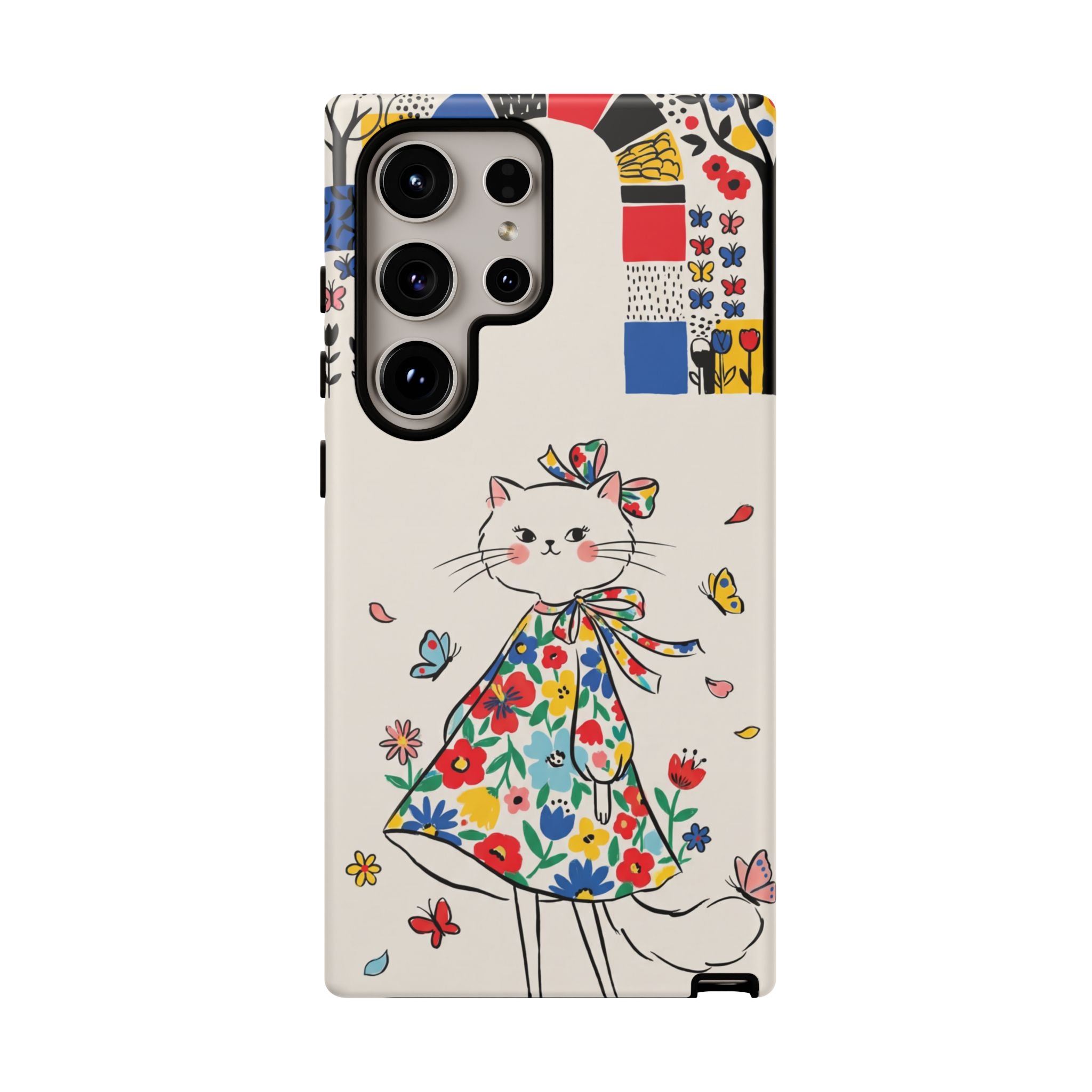 Floral Kitty Samsung Galaxy Phone Case | Cute Cat