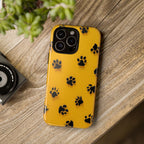 Yellow Paw Print Tough iPhone Case — Protective Dog & Cat Lover Cover