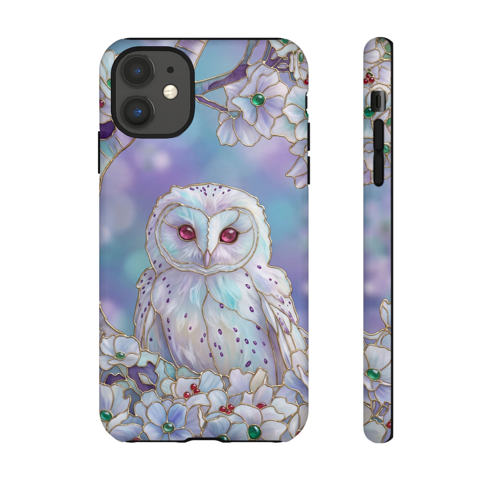 Mystic Owl Floral iPhone Case | Pastel Night Garden Protective Cover