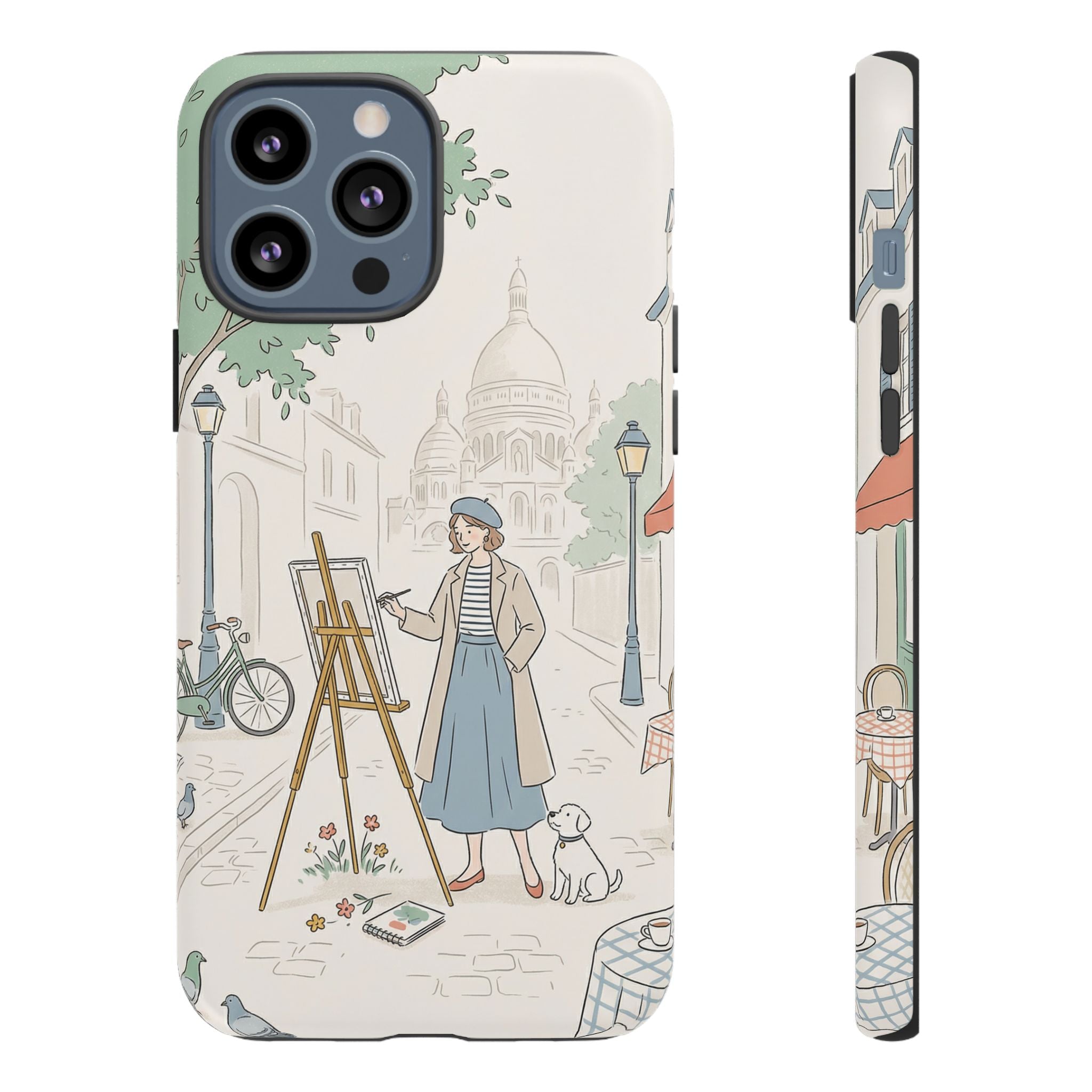 Artist in Paris iPhone Case | Vintage Painter Street Scene Protective Cover