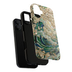 Custodia MagSafe per iPhone Ocean Wave — Custodia resistente con design artistico color acquamarina