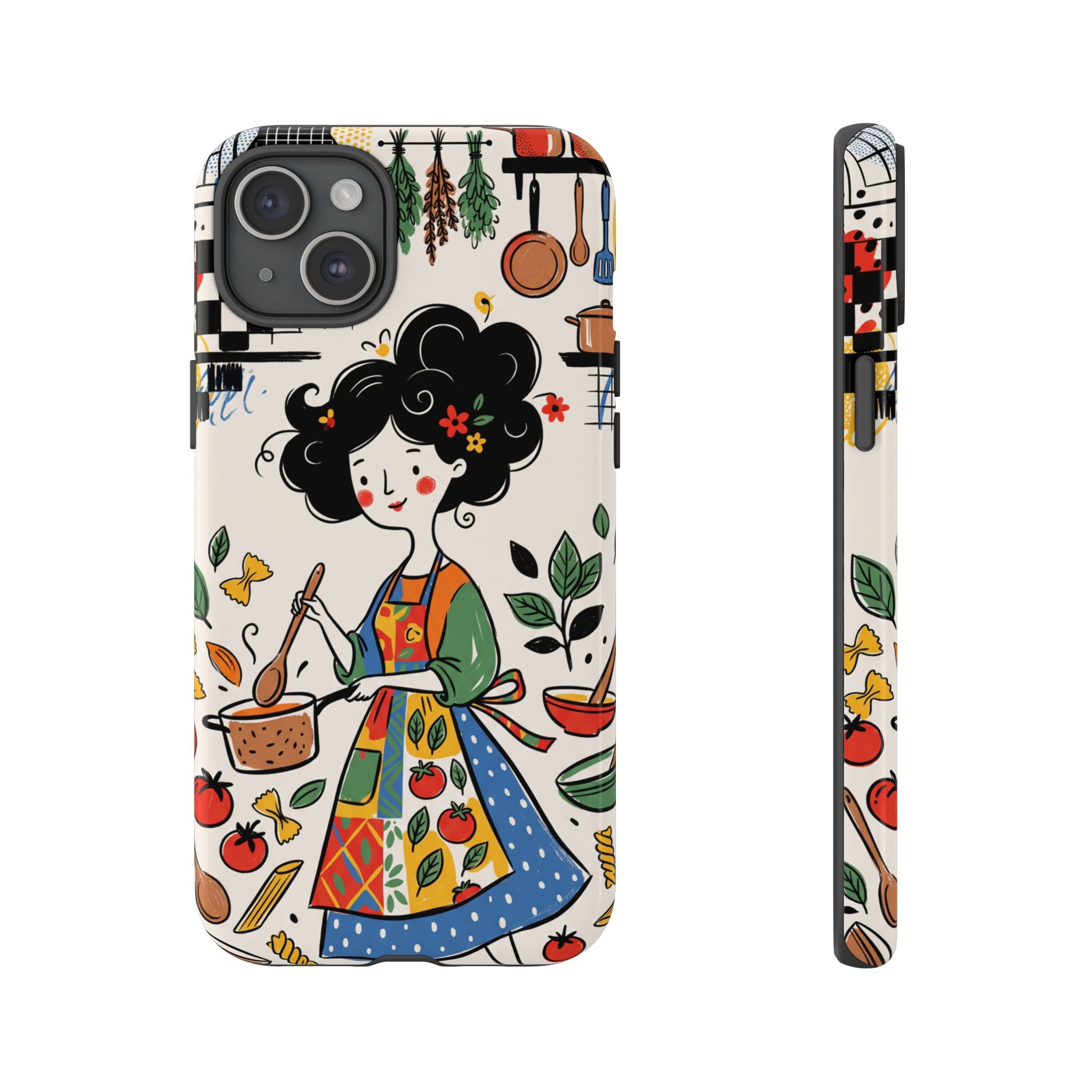 Whimsical Chef Kitchen Illustration iPhone Case