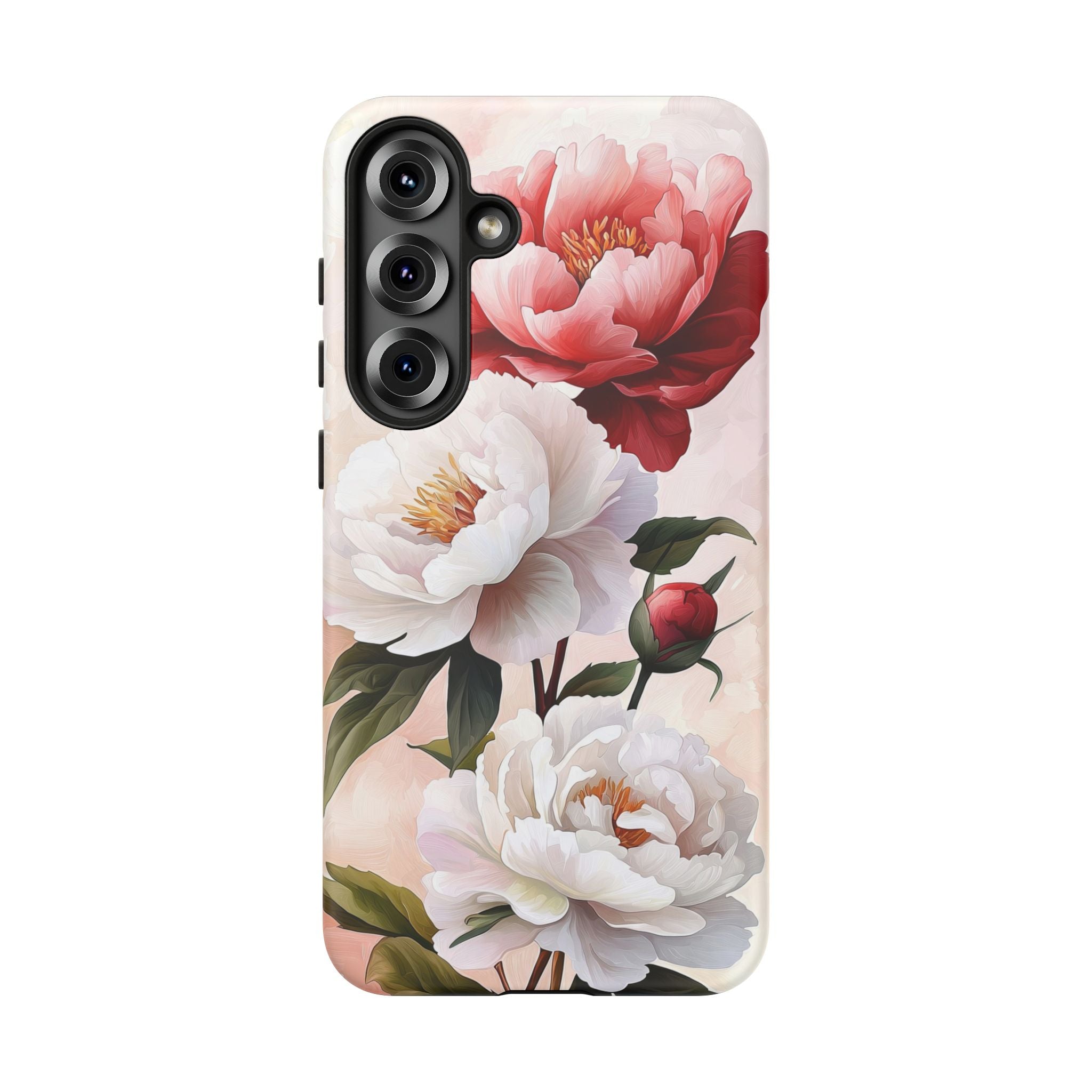 Floral Peony Samsung Galaxy Case | Vintage Pink White Rose