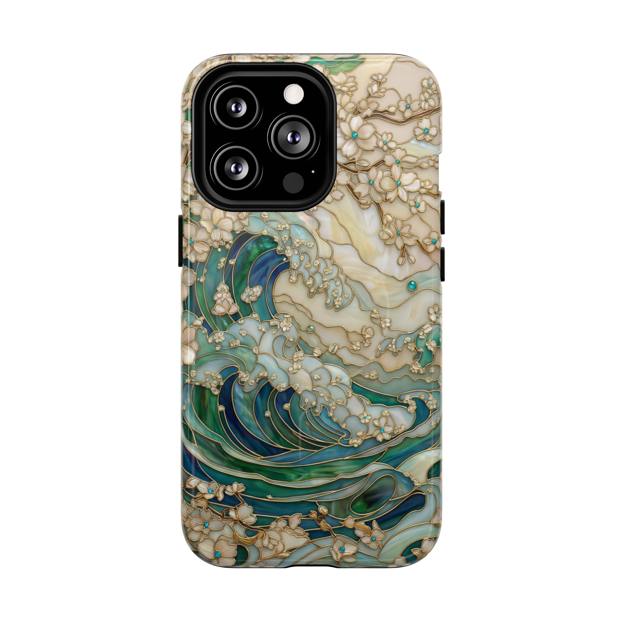 Custodia MagSafe per iPhone Ocean Wave — Custodia resistente con design artistico color acquamarina