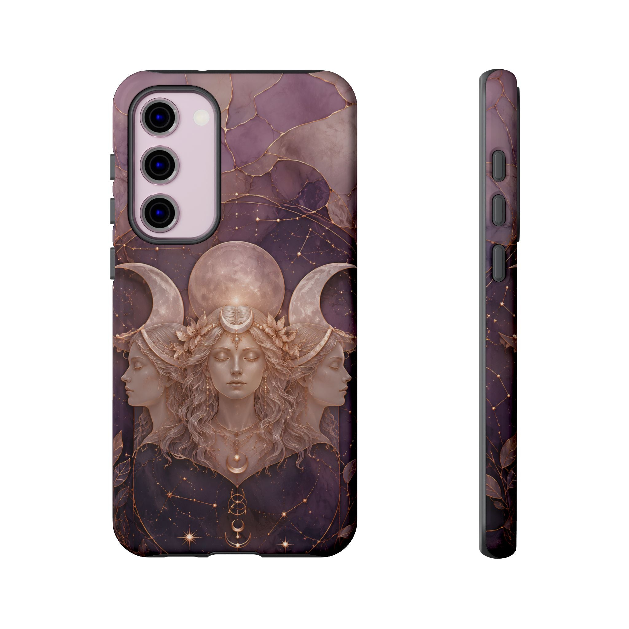 Triple Moon Goddess Samsung Galaxy Phone Case | Witchy Celestial Phone Case
