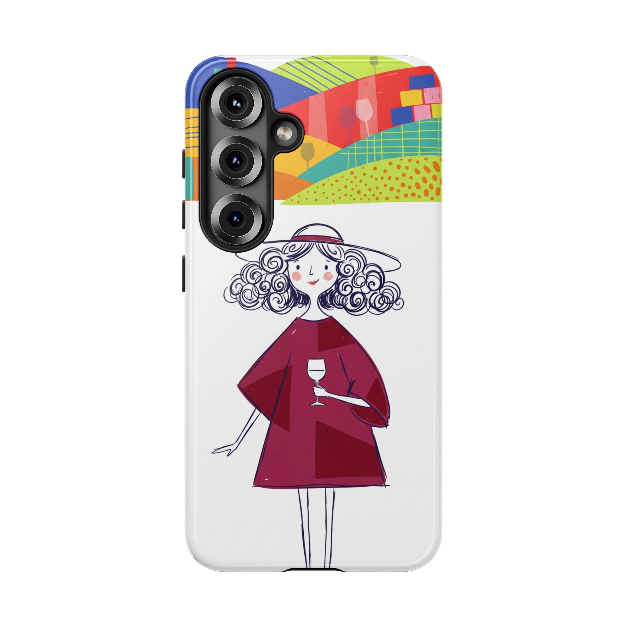 Colourful Artistic Wine Lady Samsung Galaxy Phone Case