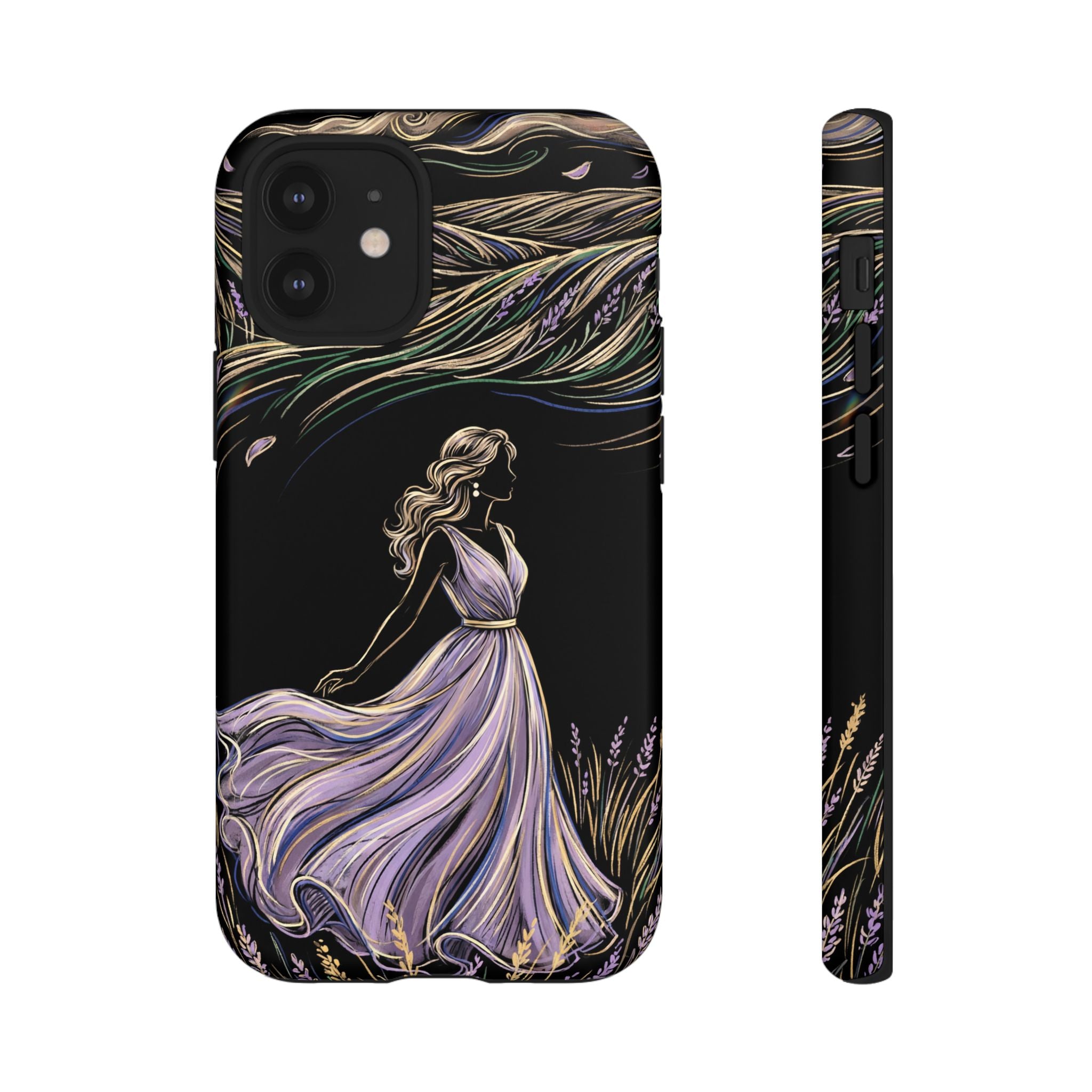 Lavender Breeze iPhone Case | Elegant Dancing Woman Floral Protection