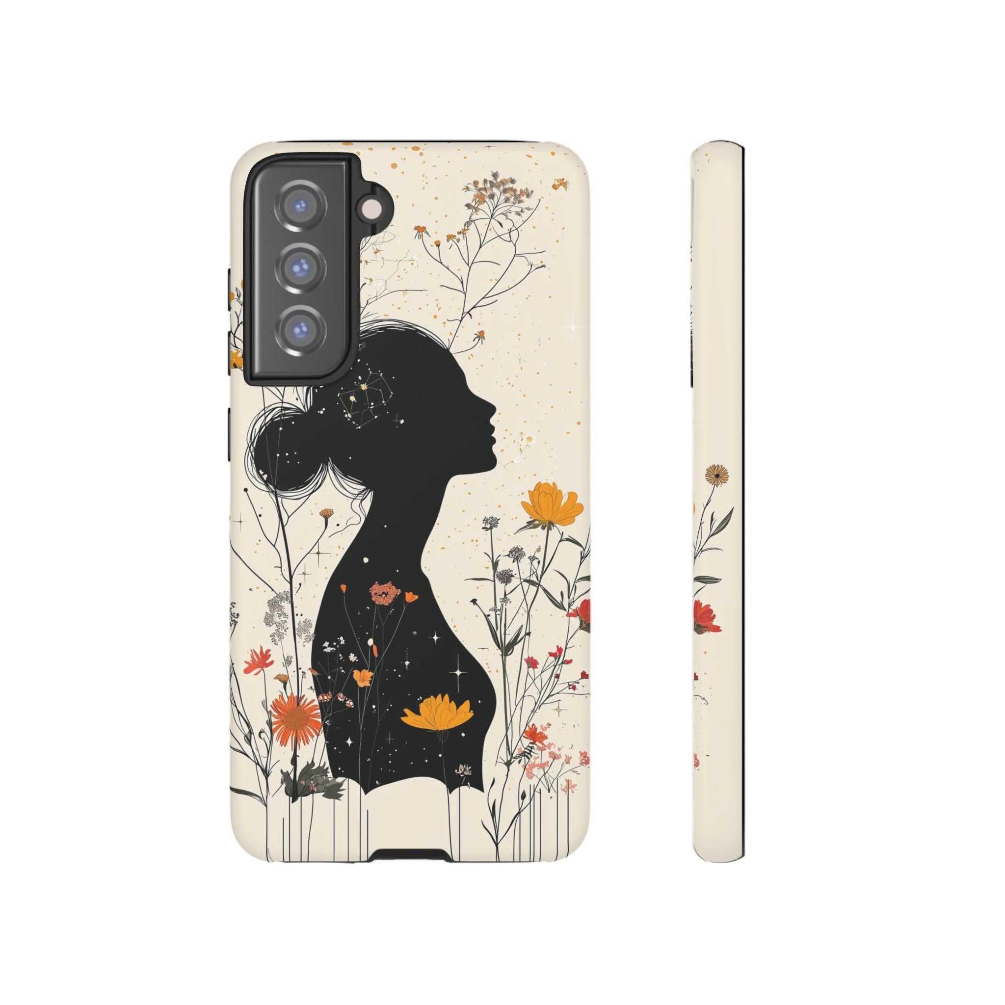 Floral Silhouette Samsung Galaxy Case | Botanical Woman