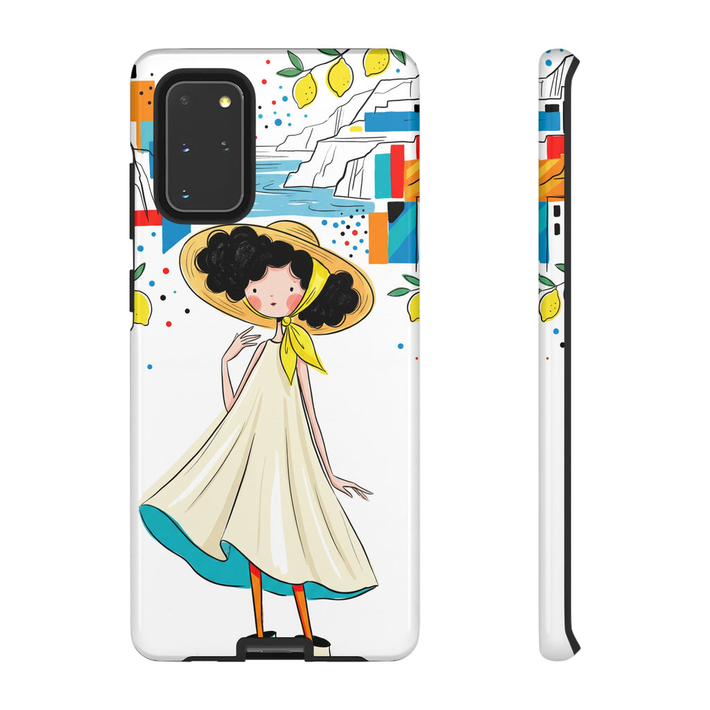 Cute Summer Girl Samsung Galaxy Phone Case | Whimsical Coastal Illustration Protective Case