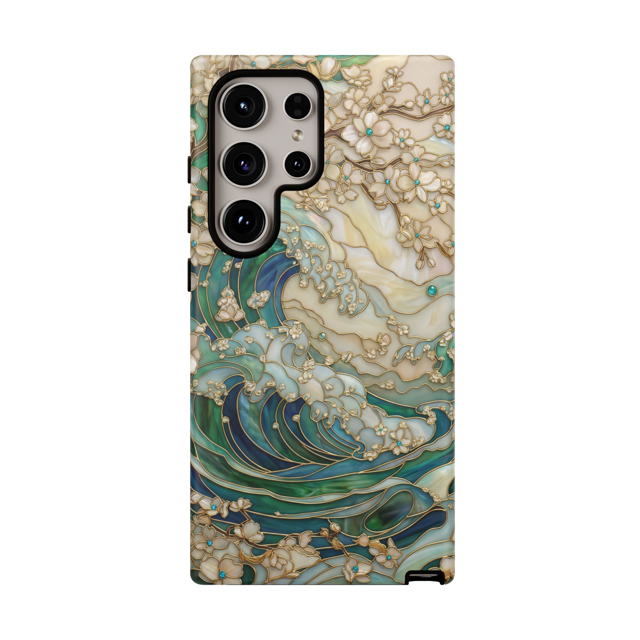 Elegant Ocean Wave Floral Art Samsung Galaxy Case