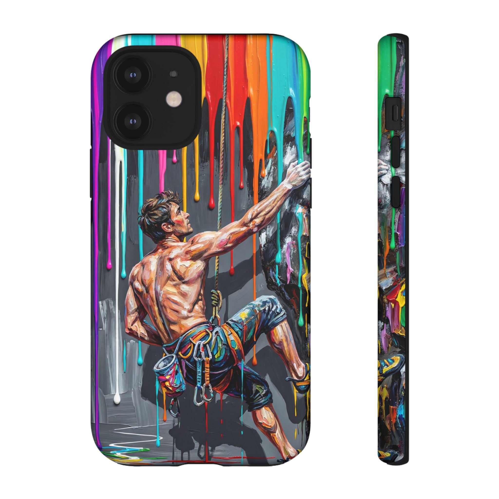 Colourful Rock Climber Art Protective iPhone Case