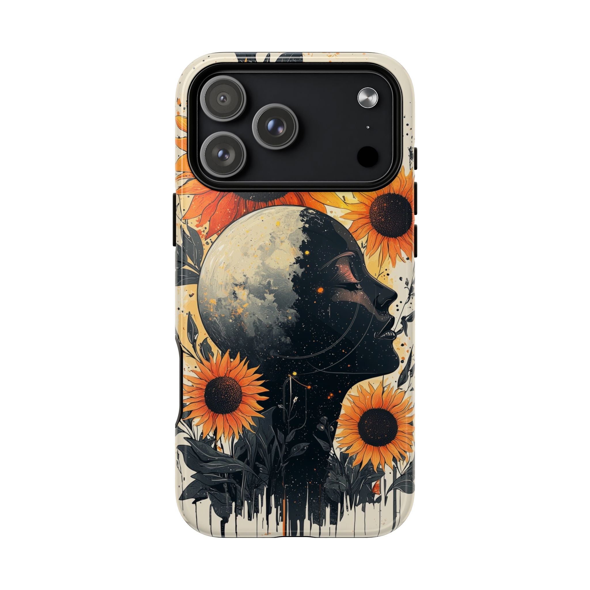 Custodia MagSafe per iPhone Sunflower Moon Art | Floreale Celeste