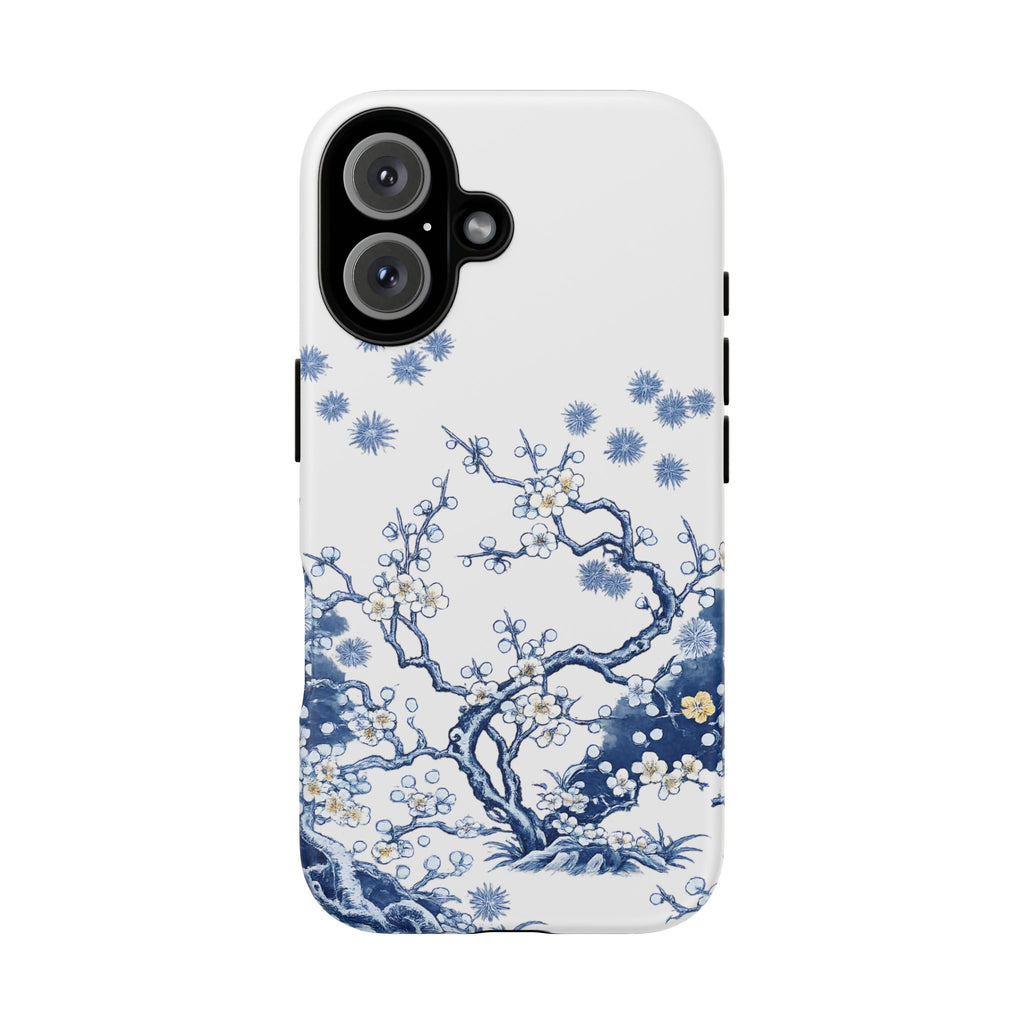 Vintage Blue White Porcelain iPhone Case | Chinoiserie Floral Tough Cover