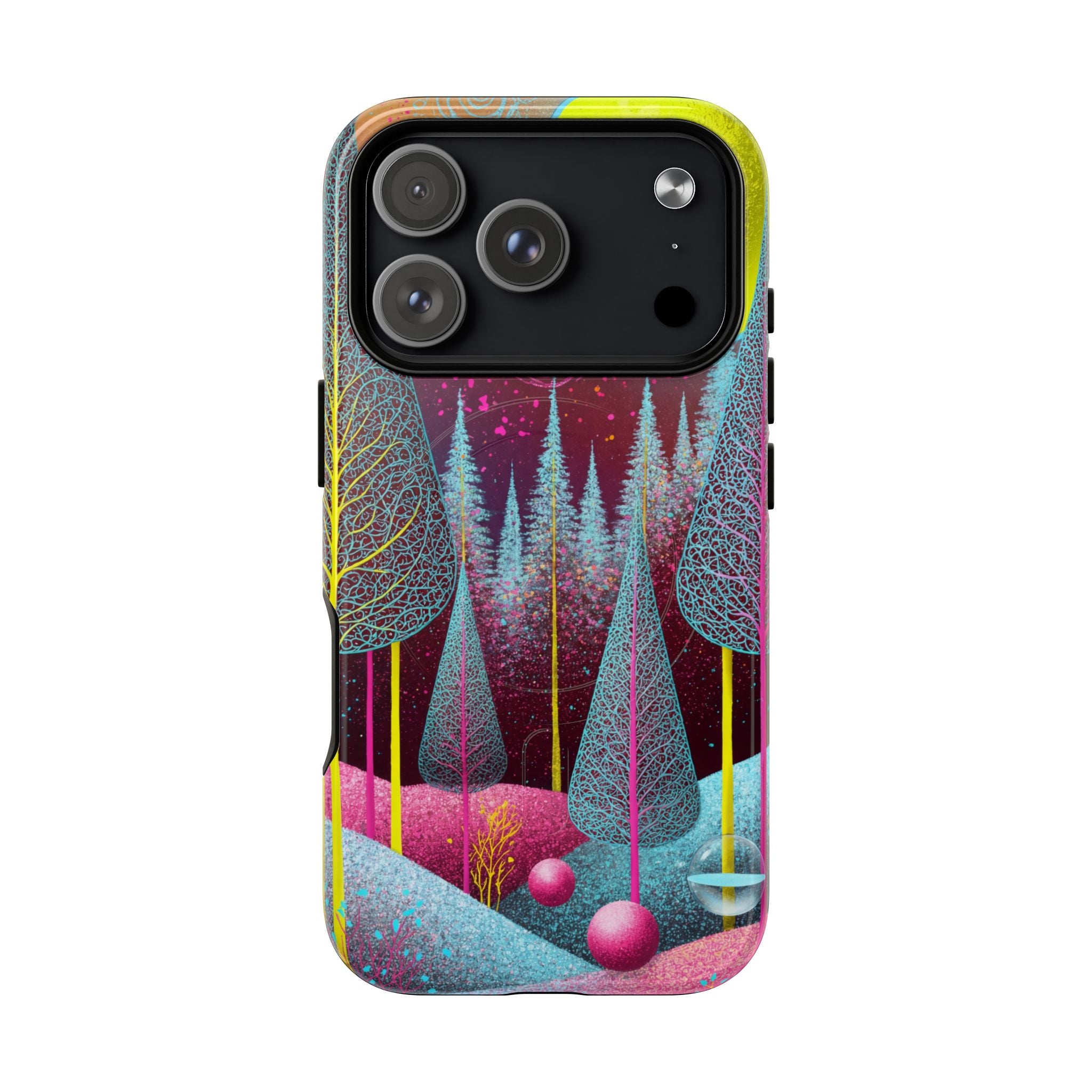 Custodia rigida MagSafe per iPhone Neon Forest