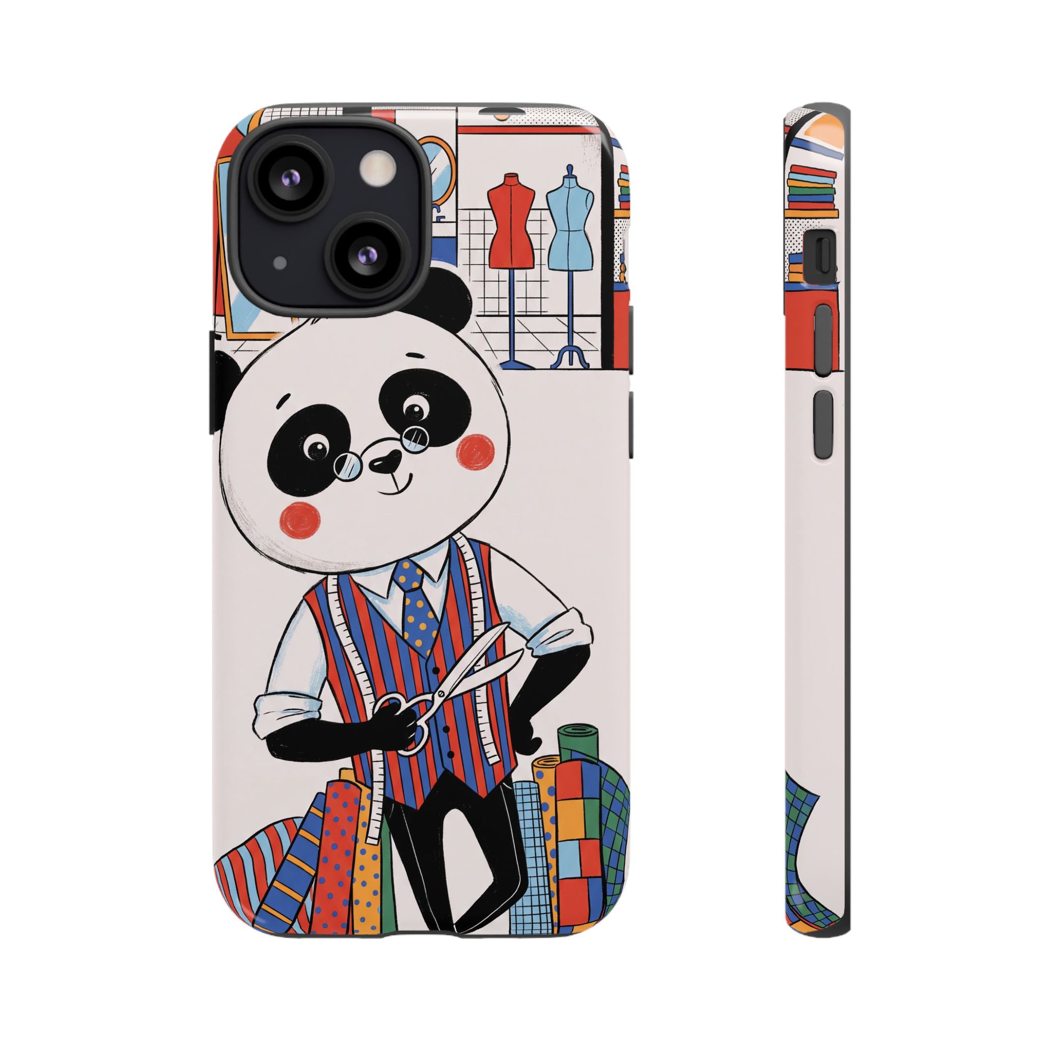 Panda Tailor iPhone Case | Cute Seamstress Cartoon