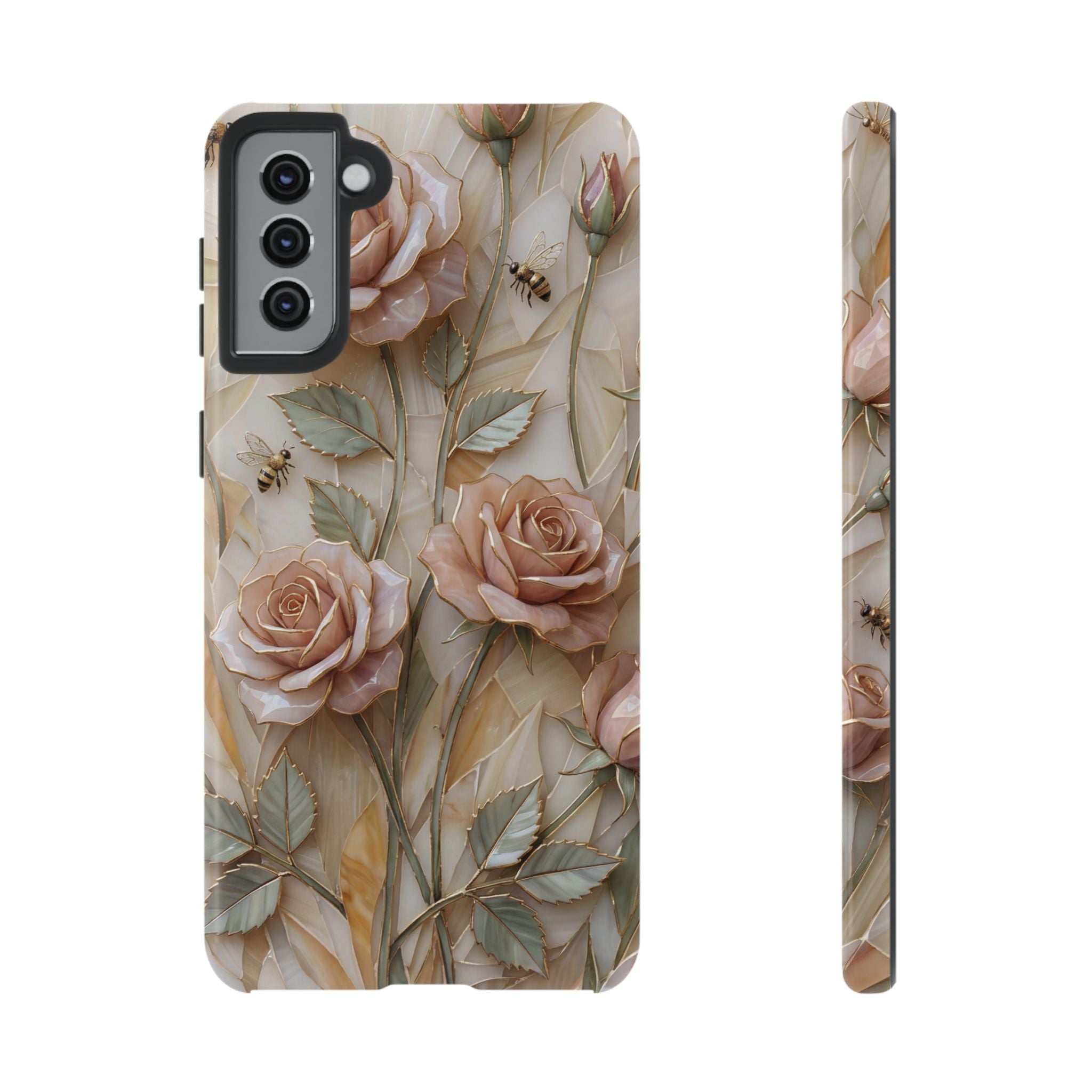 Vintage Blush Rose Floral Tough Samsung Galaxy Protective Cover