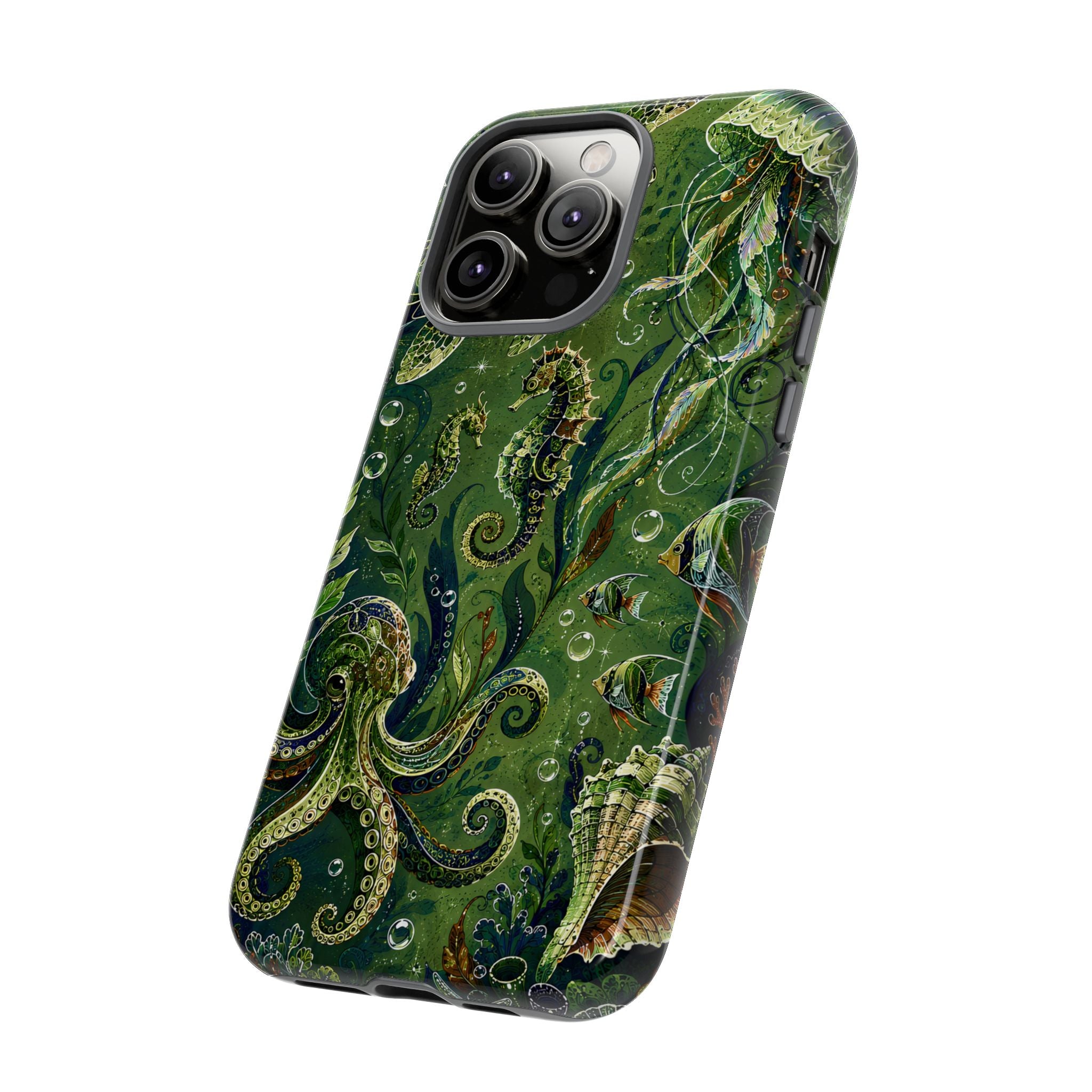 Octopus Tough iPhone Case | Jewel Green Ocean Animal Cover