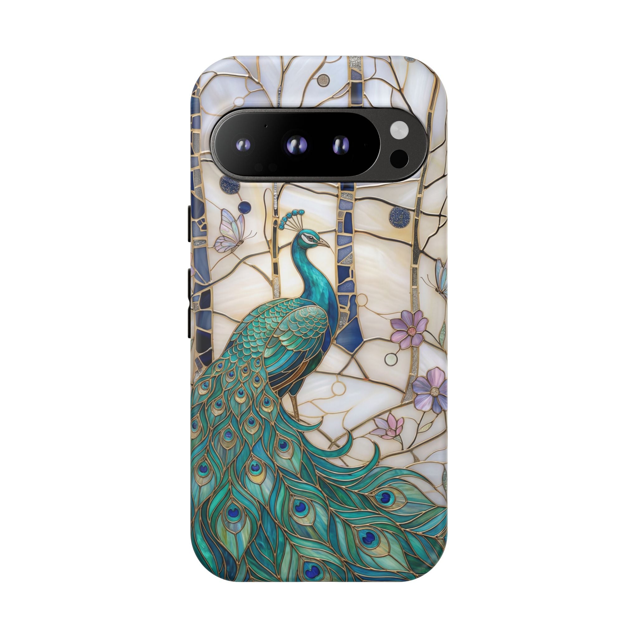 Peacock Stained Glass Google Pixel Case