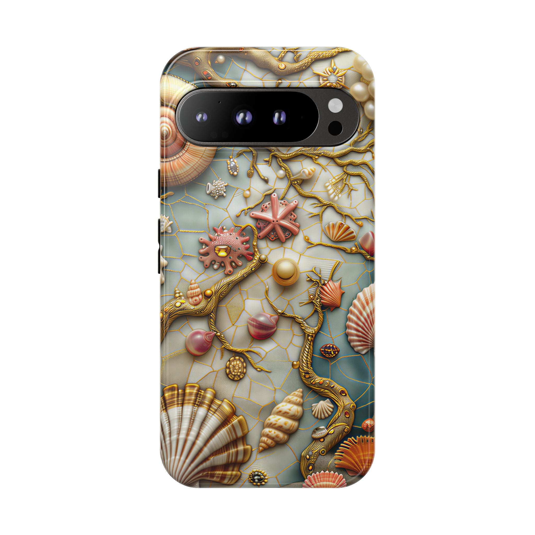 Decorative Seashell & Pearl Beach Design Google Pixel Case