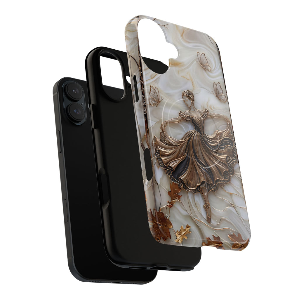 Ballet Dancer Tough MagSafe iPhone Case — Elegant Swirl Art Protective Cover