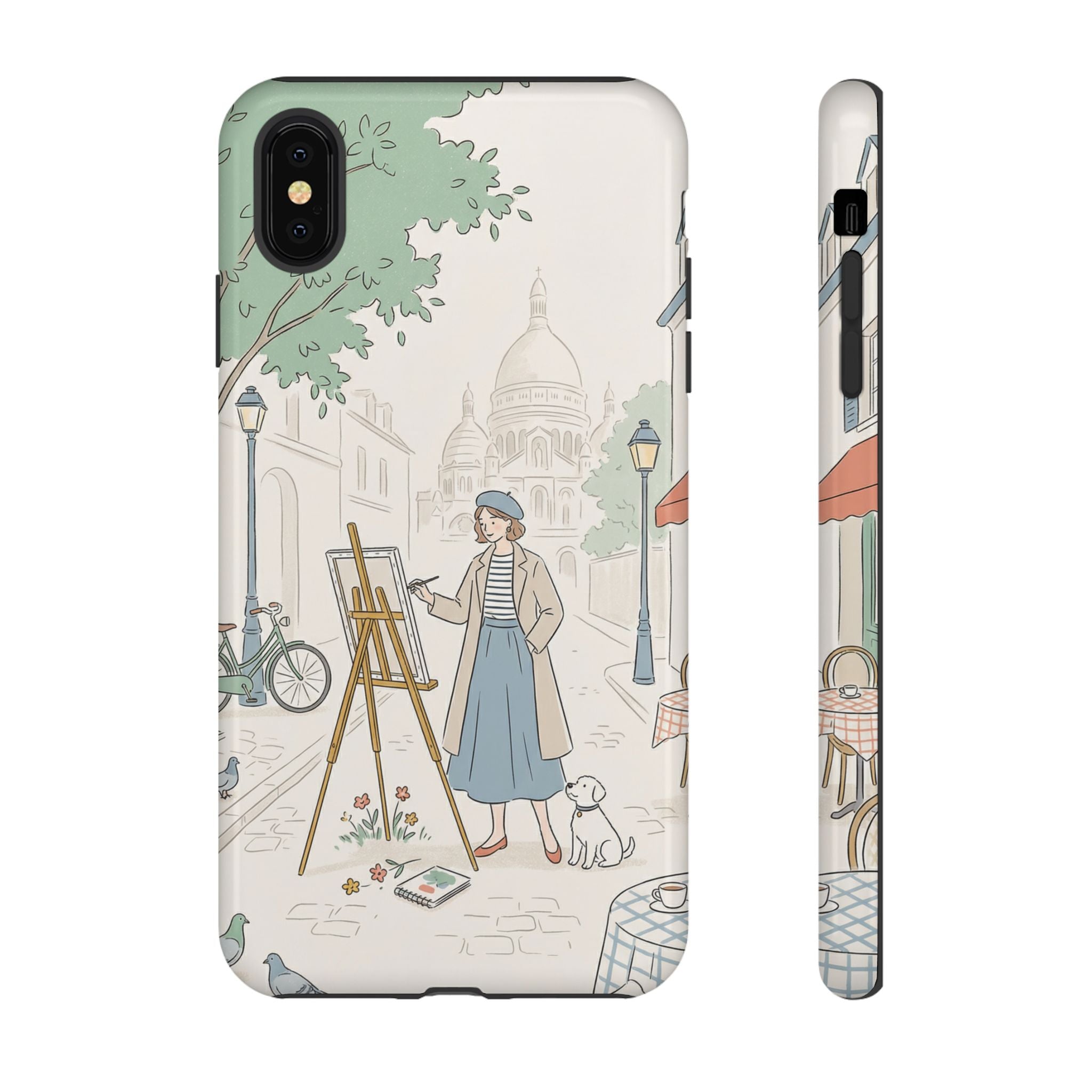 Artist in Paris iPhone Case | Vintage Painter Street Scene Protective Cover