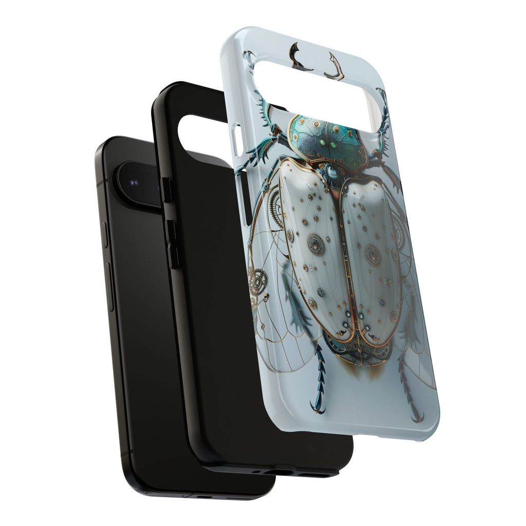 Steampunk White Beetle Protective Tough Google Pixel Case