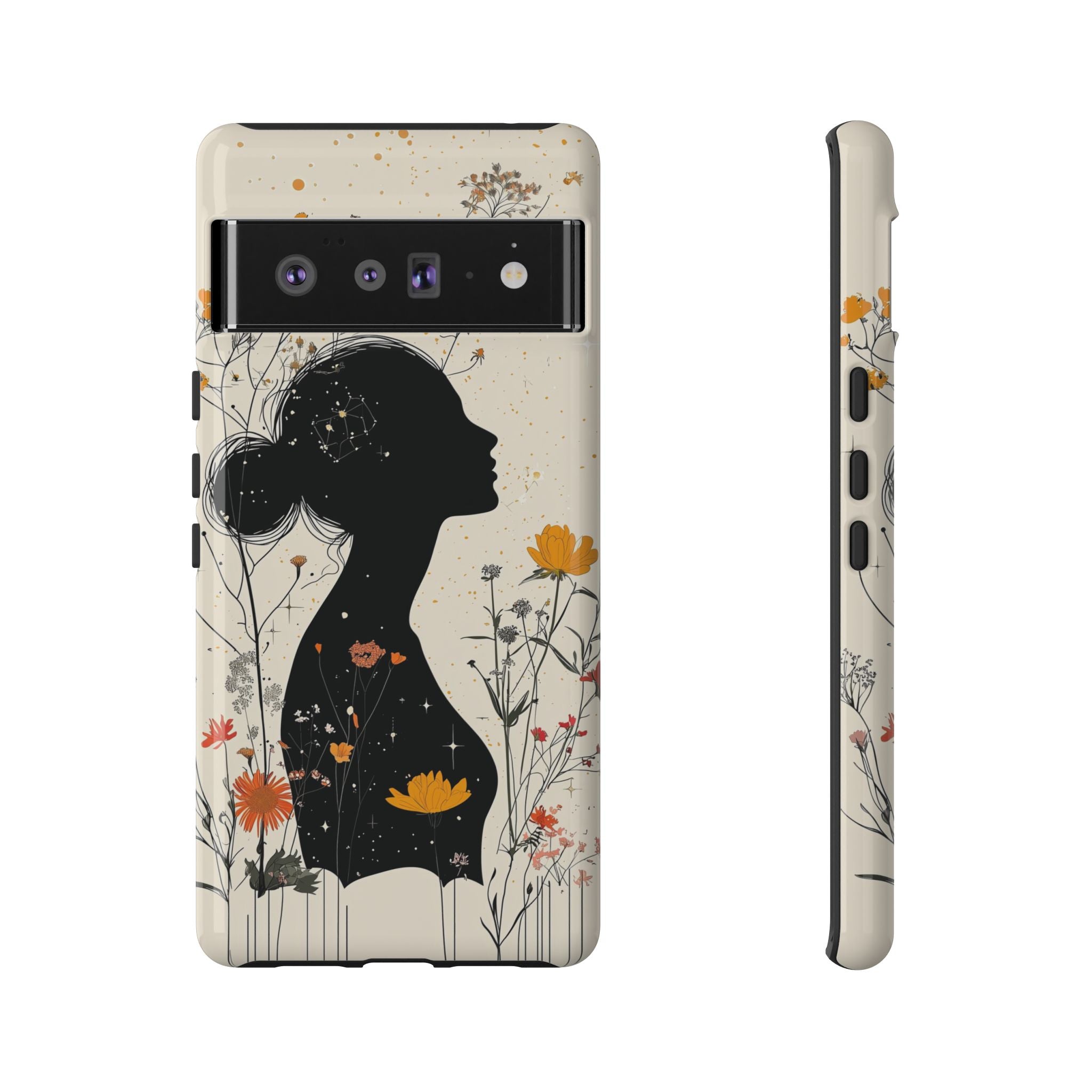 Floral Silhouette Google Pixel Case | Botanical Woman
