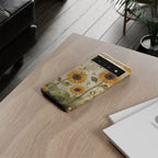 Sunflower Google Pixel Phone Case | Stained Glass Floral Phone Case