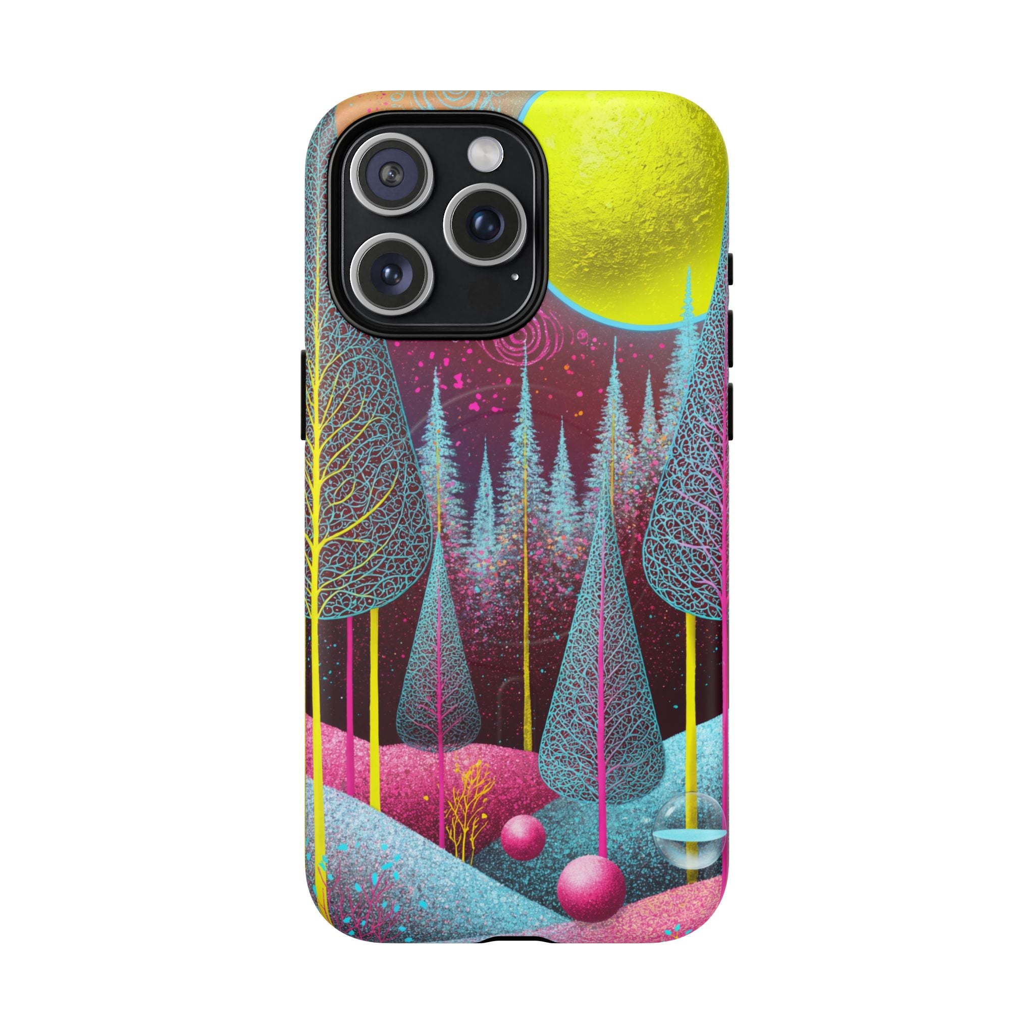 Custodia rigida MagSafe per iPhone Neon Forest
