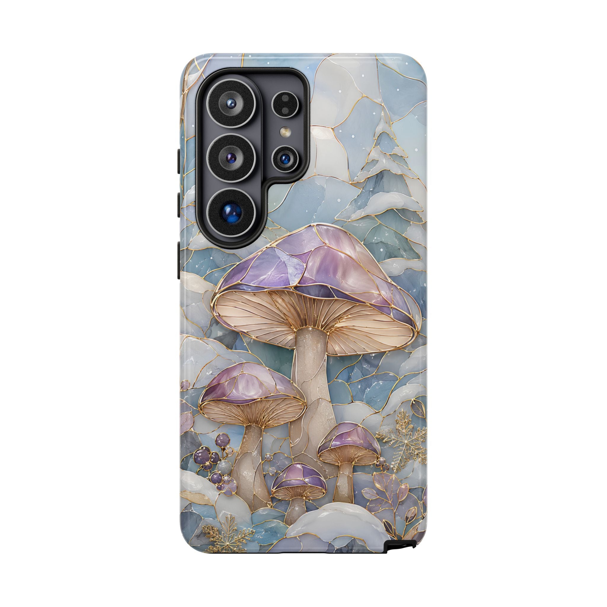 Iridescent Mushroom Illustration Samsung Galaxy Phone Case | Protective Hard Case