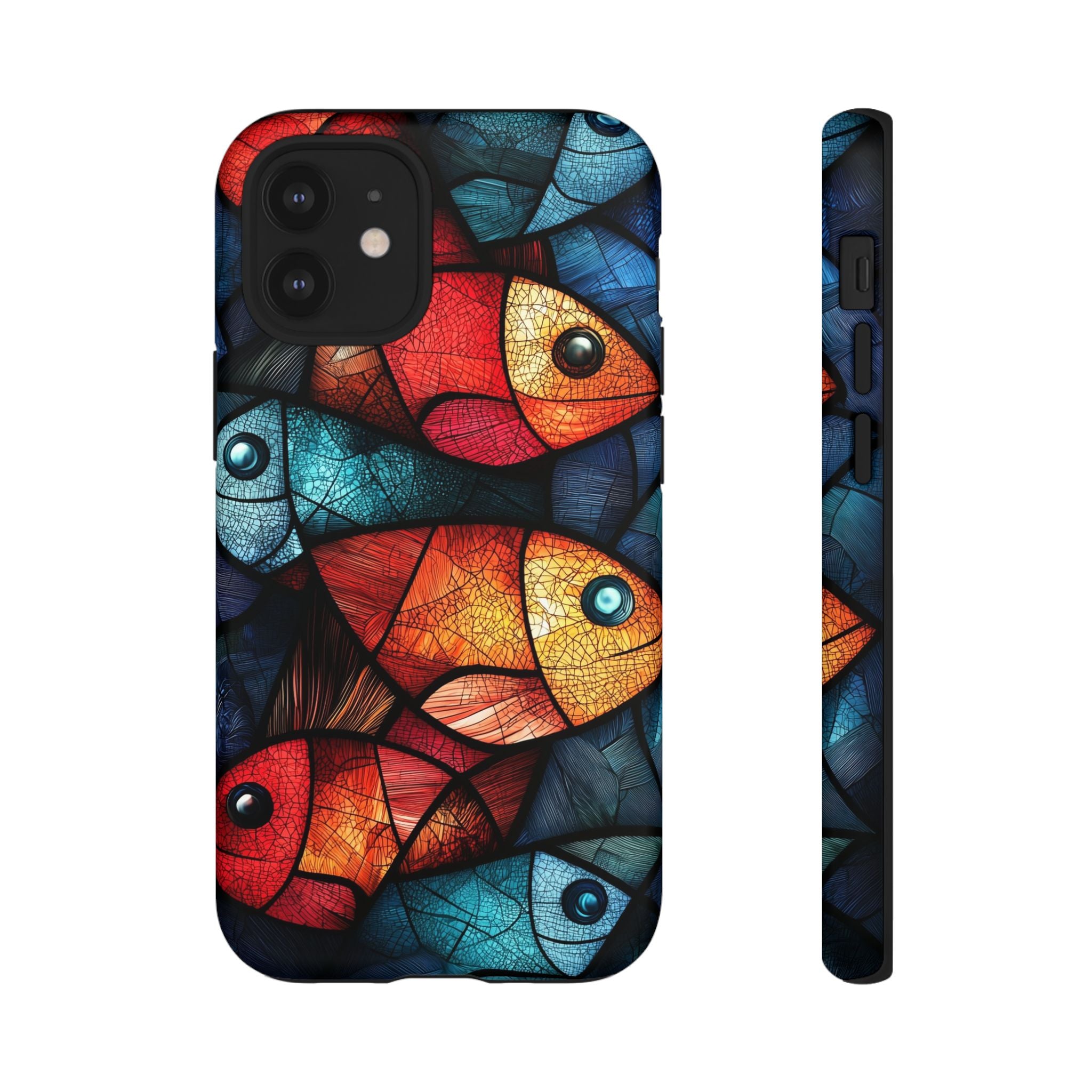 Fish Mosaic Tough iPhone Case — Colourful Artistic Fish Pattern