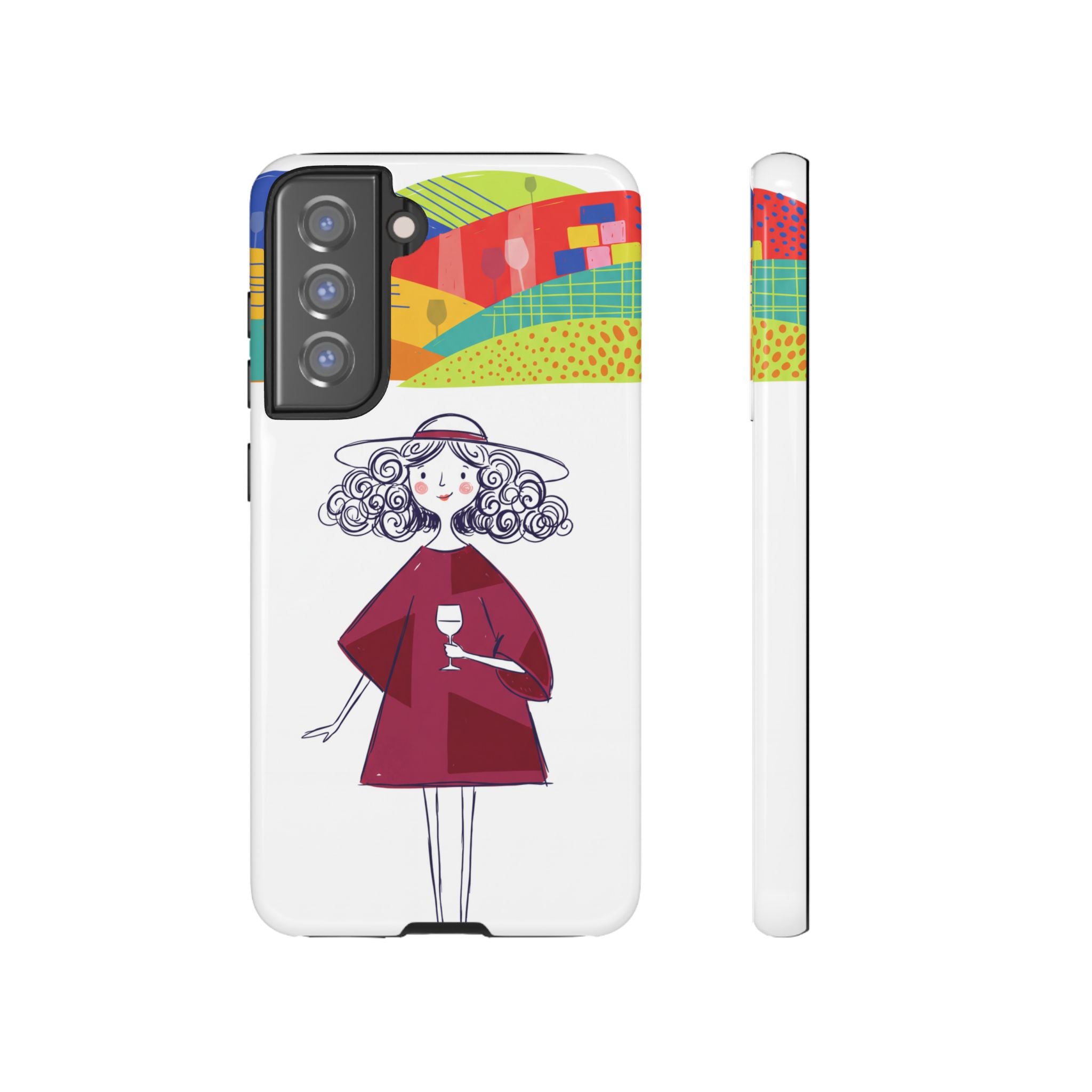 Colourful Artistic Wine Lady Samsung Galaxy Phone Case