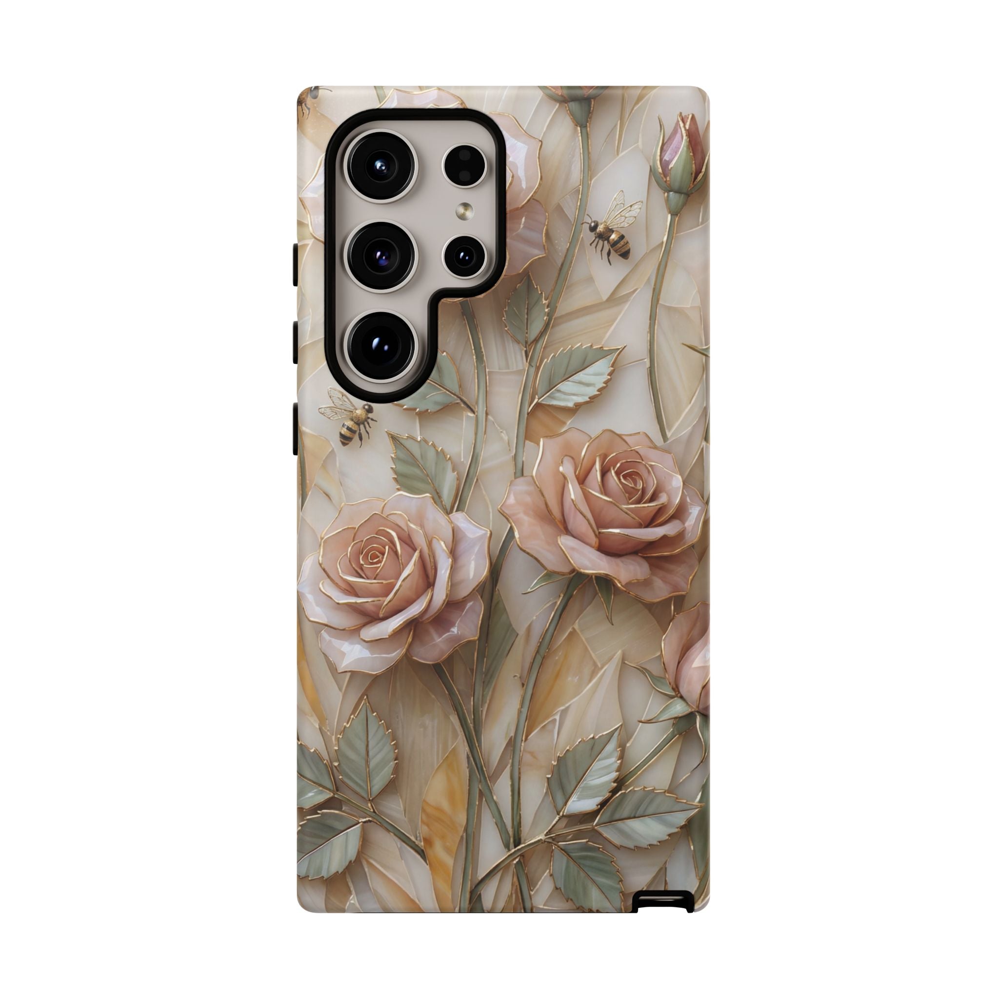 Vintage Blush Rose Floral Tough Samsung Galaxy Protective Cover