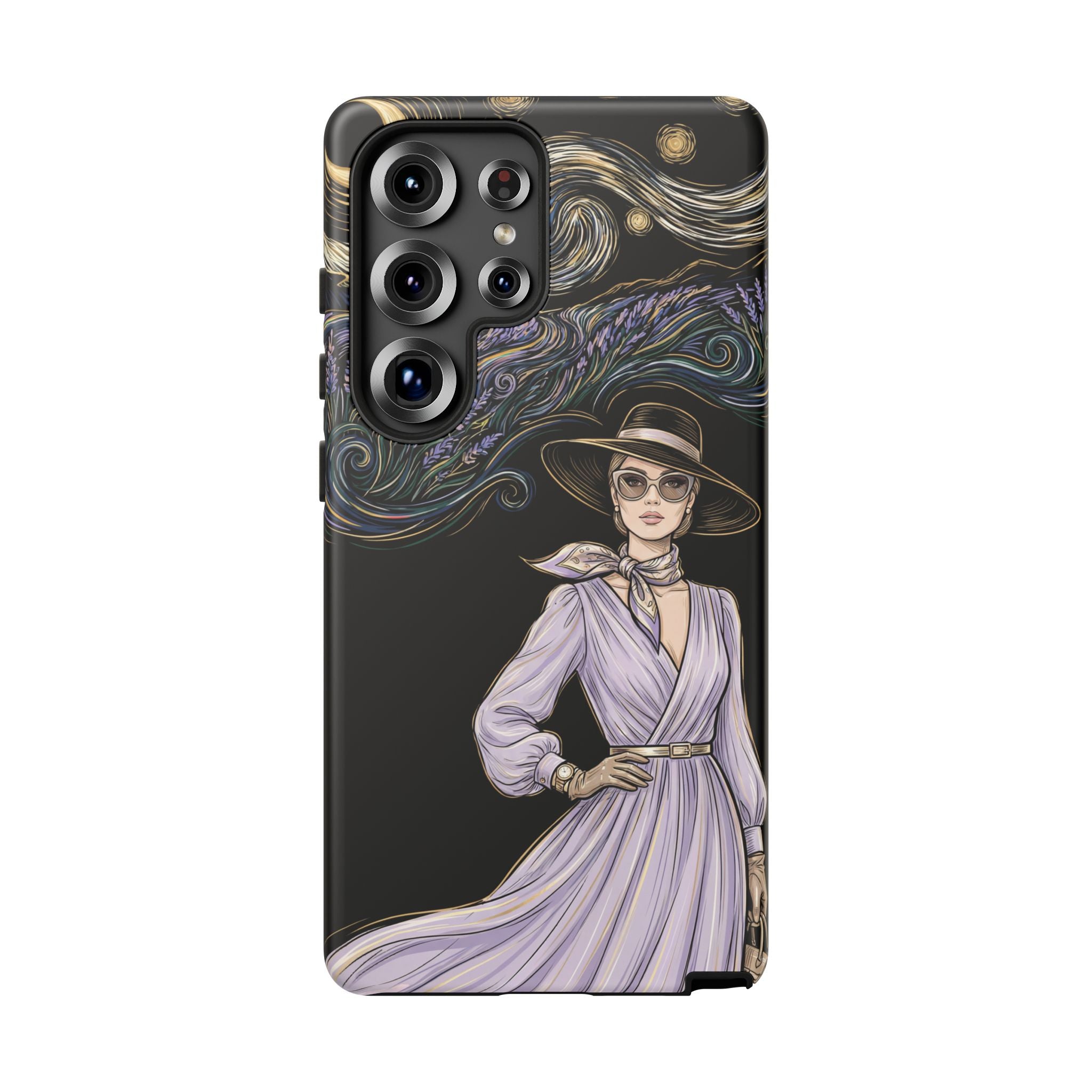 Starry Night Lavender Woman Samsung Galaxy Phone Case | Artistic Protective Tough Case