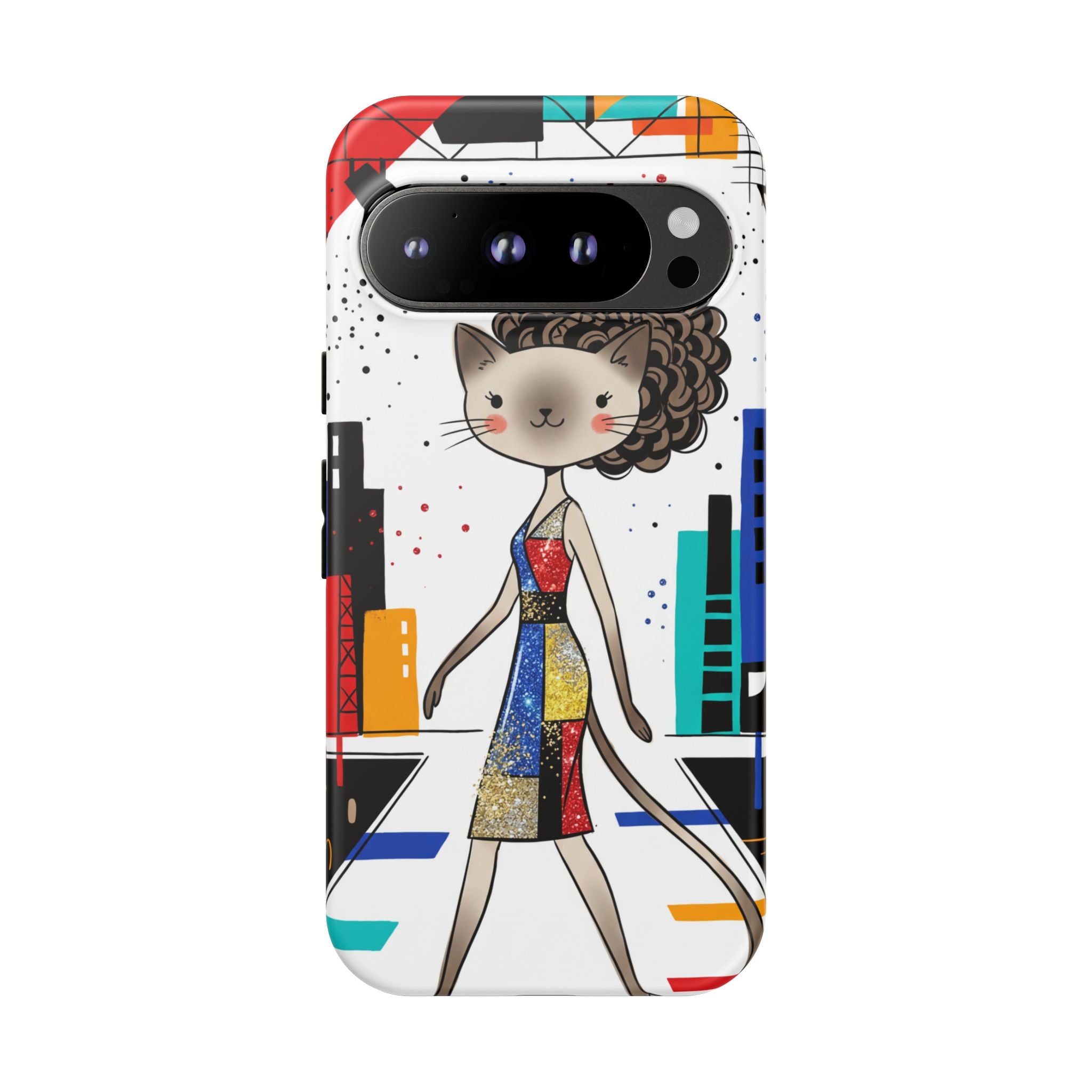 Catwalk City Google Pixel Phone Case | Cute Fashion Cat