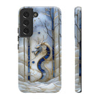 Dragon Stained Glass Samsung Galaxy Case — Blue Winter Forest Protective Cover