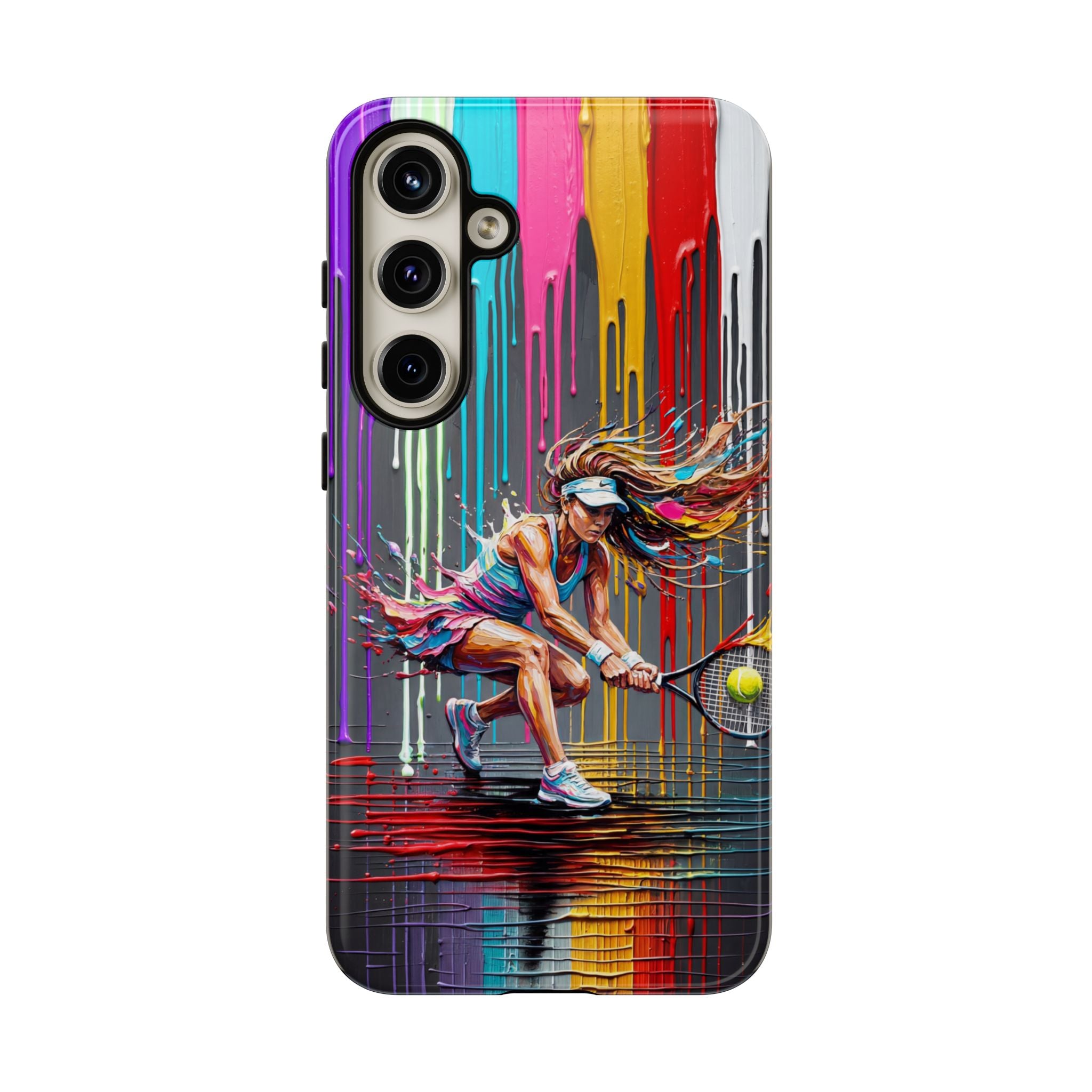 Colour Splash Tennis Samsung Galaxy Phone Case | Vibrant Female Player Art