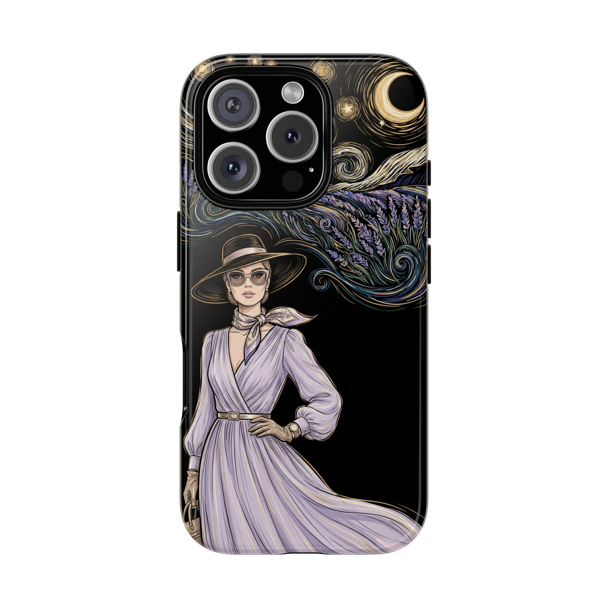 Starry Night Lavender Woman iPhone Case | Artistic Protective Tough Case