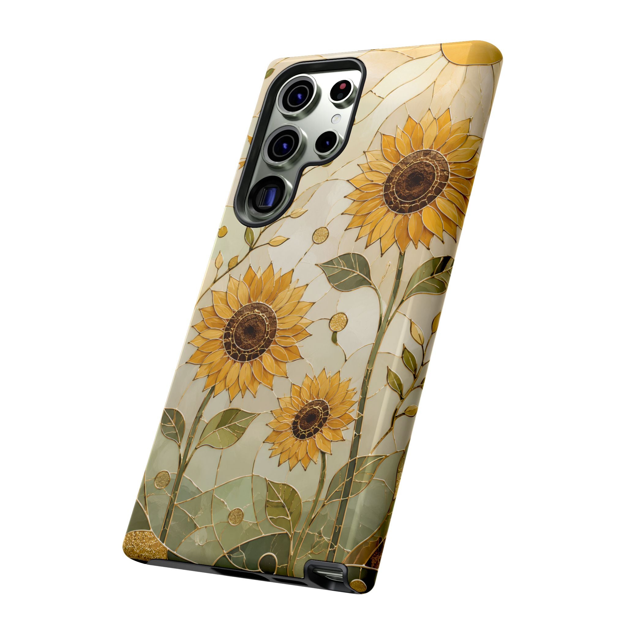 Sunflower Samsung Galaxy Phone Case | Stained Glass Floral Phone Case
